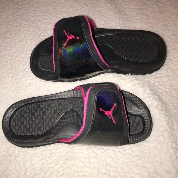 jordan slides pink and black